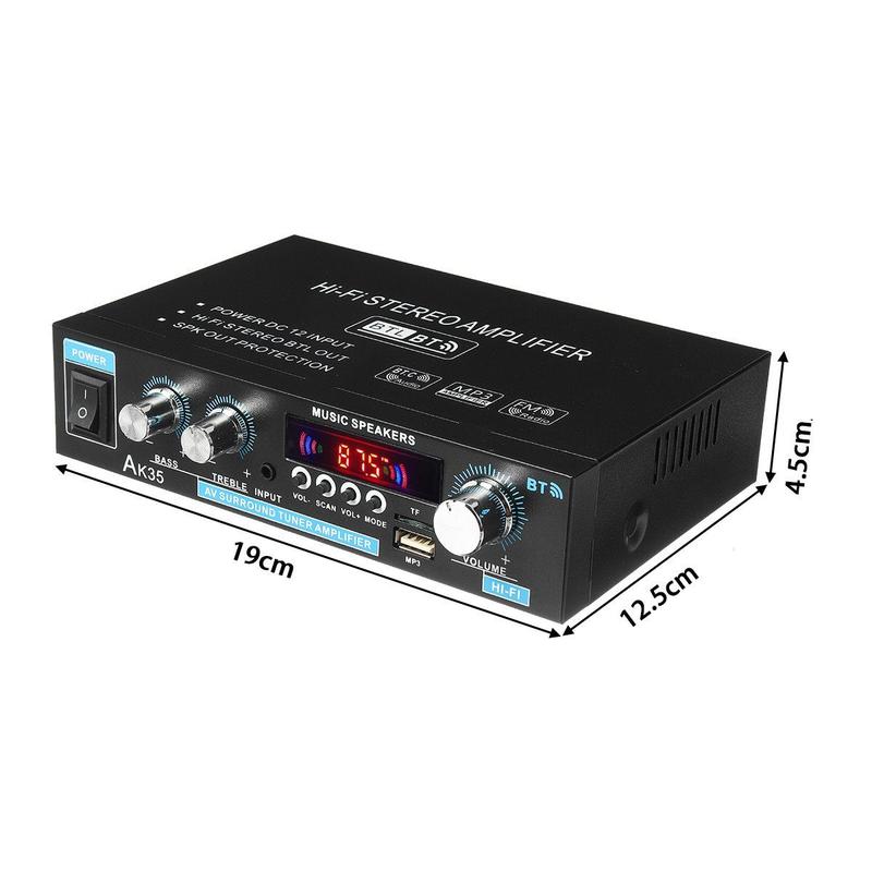 📢📢48 % RABATT!! ⏰AK35 Stereoforsterker Hjemmelyd Bluetooth 5.0 Maks