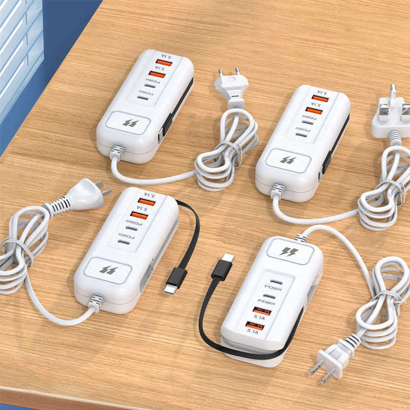 Multifunksjonell hurtigladestikkontakt – 2PD + 2USB