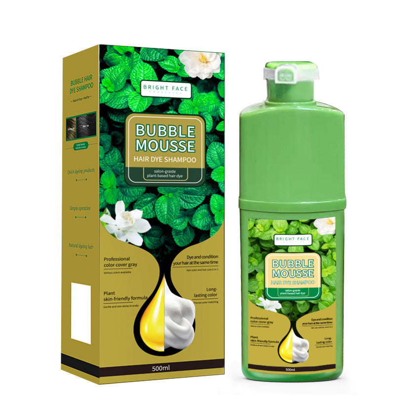 ⚡SALG PÅ 50 % RABATT⏳Plantebasert Bubble Mousse hårfargesjampo | Enkel dekning av grått hår hjemme, skånsom og langvarig💇♀️