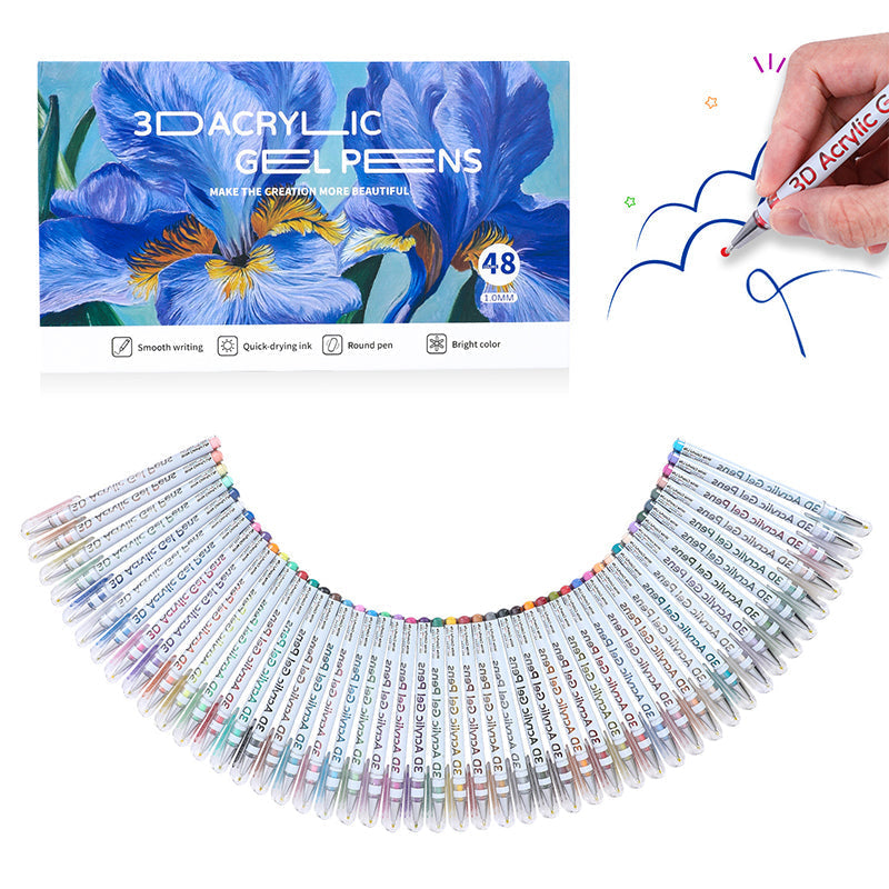 Flerfarget gelpennsett for tegning og fargelegging