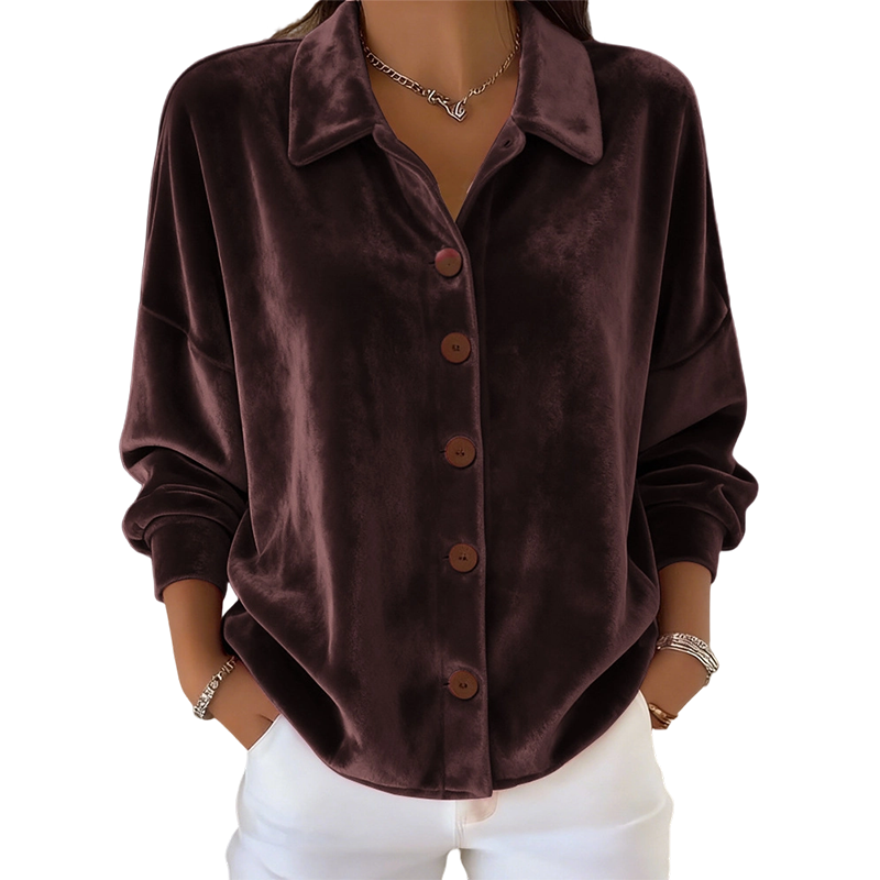 🎁 Hot Sale 48 % RABATT 🔥Elegant langermet skjorte med knapper og slag for dame