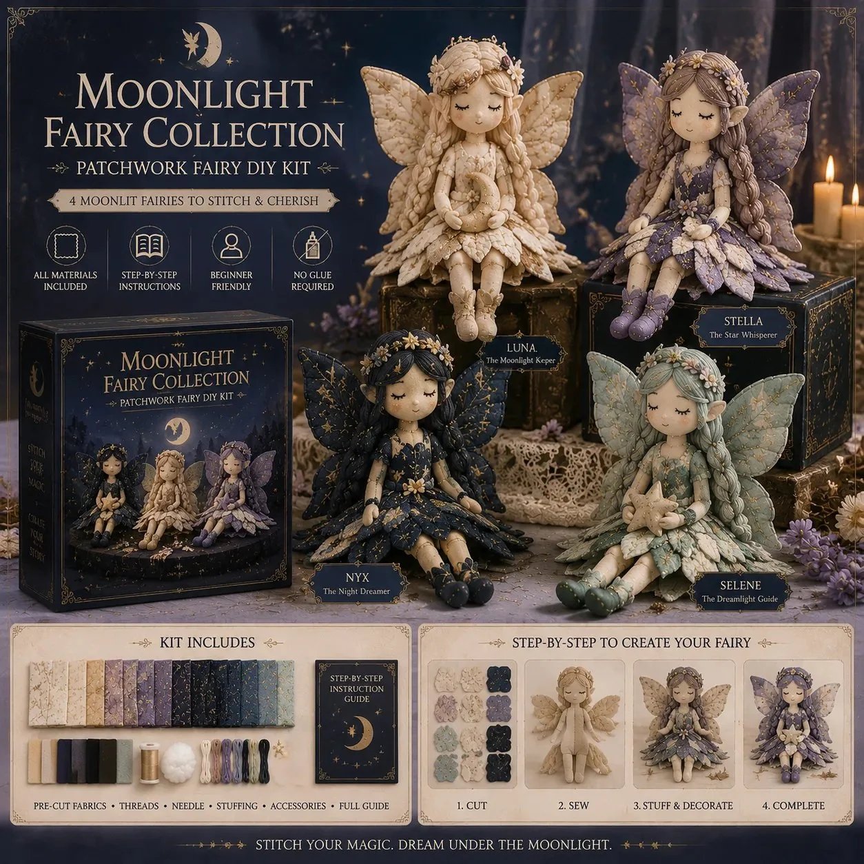 🔥48 % RABATT SISTE DAG🧵Fairy Patchwork DIY-kolleksjon