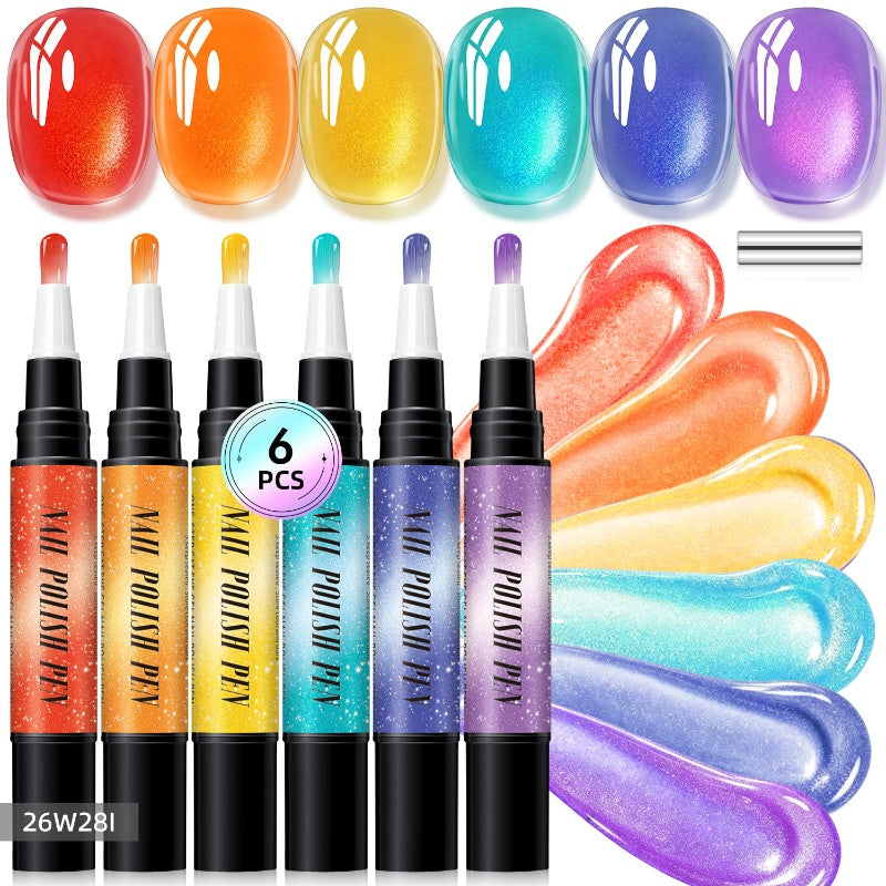 🎅 SISTE DAGS VARME SALG - 50% RABATT🌟😍 Glitter Cat Eye neglelakkpennsett
