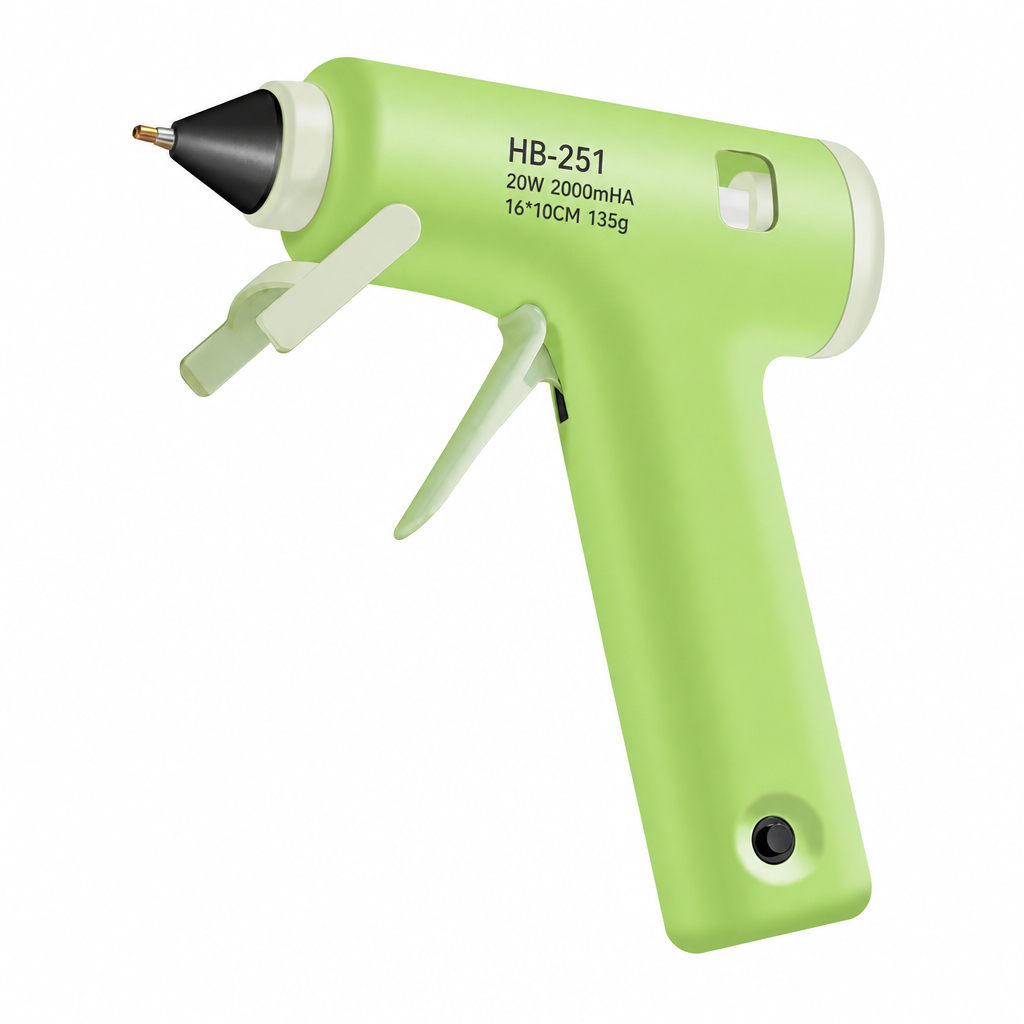 Oppladbar, trådløs mini-limpistol for hobby og DIY