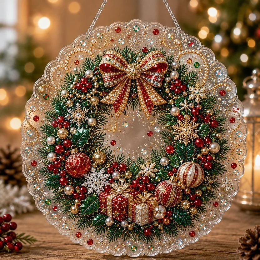 🎄Julepynt-sett med perler og diamanter til oppheng | Slitesterke, fargebestandige perler – DIY-håndlaget julepynt til oppheng 🎅💎