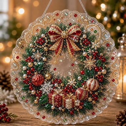 🎄Julepynt-sett med perler og diamanter til oppheng | Slitesterke, fargebestandige perler – DIY-håndlaget julepynt til oppheng 🎅💎