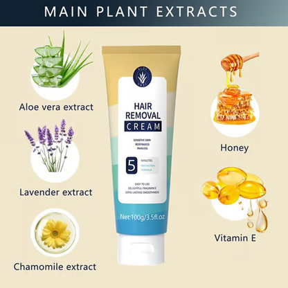 🔥Smertefri hårfjerningskrem for hele kroppen for menn og kvinner – Hudvennlig for alle områder🌿