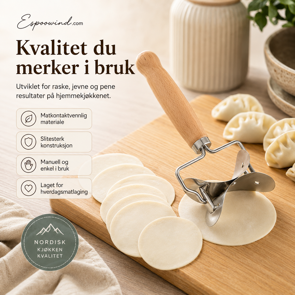 🥟 Spare 50 %! 🔪 Teigtaschenausstecher – Edelstahl, für einfaches und gleichmäßiges Schneiden ✨