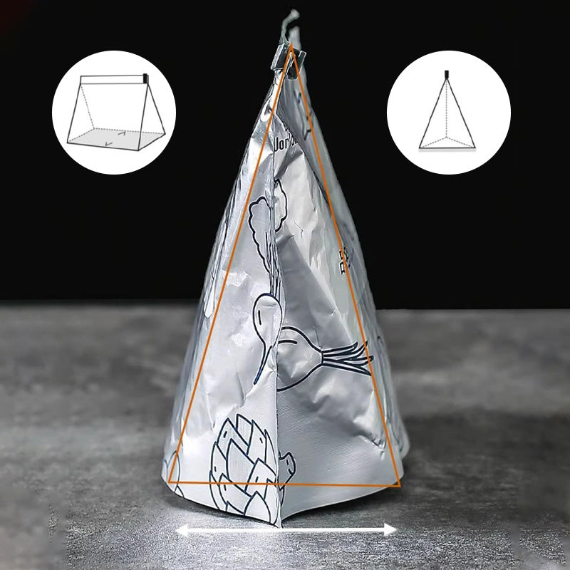 Gjenbrukbare, gjenlukkbare oppbevaringsposer laget av aluminiumsfolie