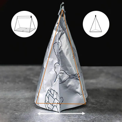 Gjenbrukbare, gjenlukkbare oppbevaringsposer laget av aluminiumsfolie
