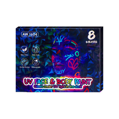 🎅Juletilbud  kr19.99!!⚡50 000+ SOLGT!🎁8 fargede kroppstusjer og ansiktsmalingspenner