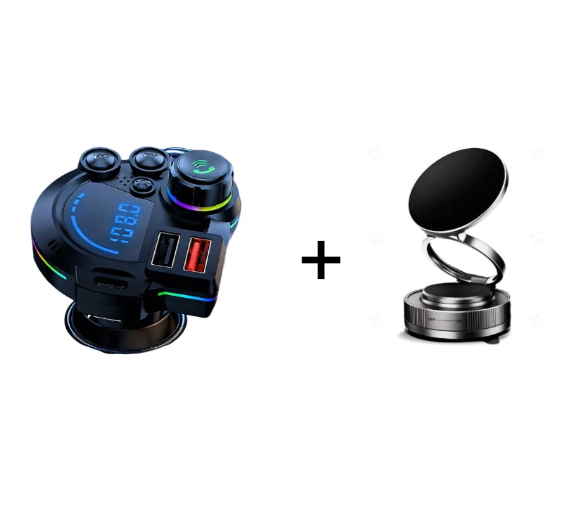 Kjøp mer – spar mer 🎁 Universal dobbeltport bil FM Bluetooth-sender – Trådløs musikk, håndfrie samtaler og dobbel USB-lader 🔌