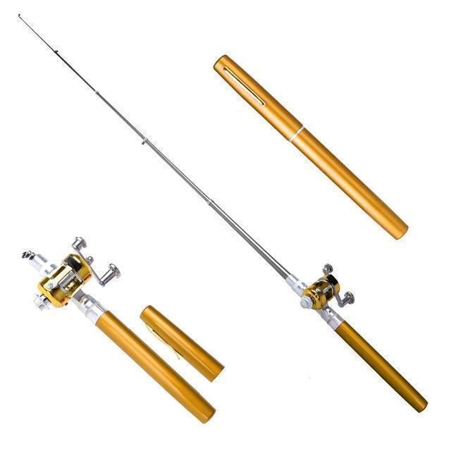🎣 Lomme Fiskehjul | 48% Rabatt! Bærbar 97cm Isfiskehjul med Metallhjul – Passer i Lommen 🎁