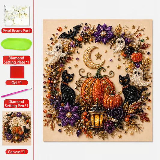 🔥Siste dag 48 % RABATT - 👻✨Halloween spøkelsesperlekunst DIY-sett
