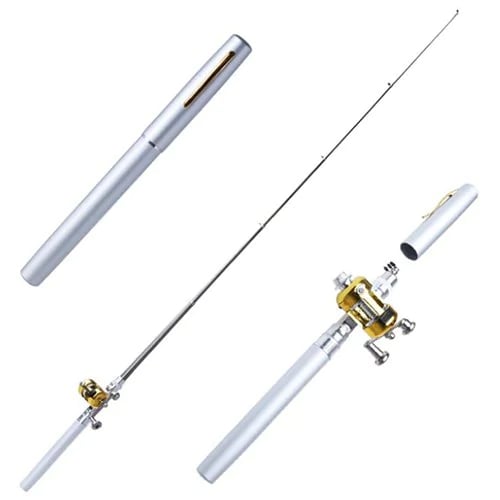 🎣 Lomme Fiskehjul | 48% Rabatt! Bærbar 97cm Isfiskehjul med Metallhjul – Passer i Lommen 🎁