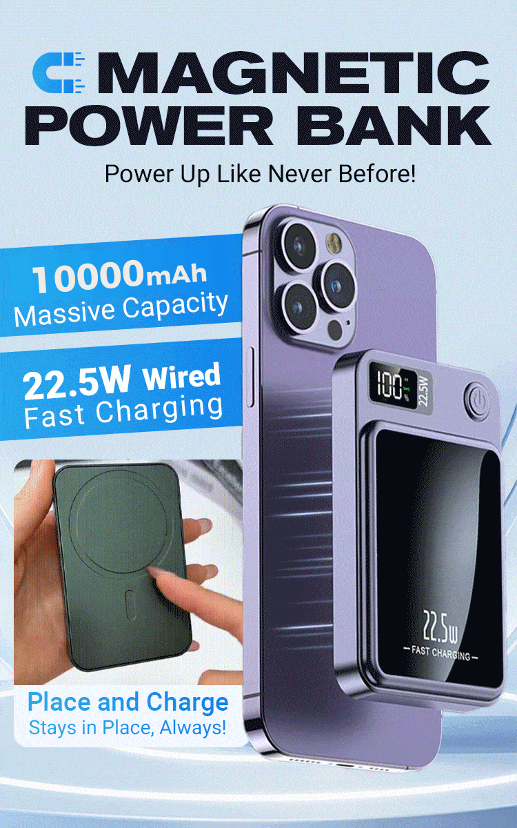 ⚡Fantastisk powerbank! ⚡10000mAh ultratynn hurtiglading mobil strøm
