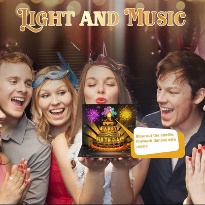 🔥LØRDAGSSALG 48 % RABATT!!🎉3D Pop-up musikalsk bursdagskort med lys og sang🎵🎂
