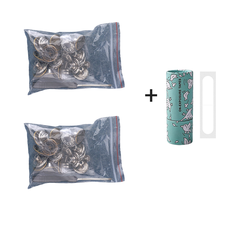 Sett med avtakbare jeansknapper uten sying