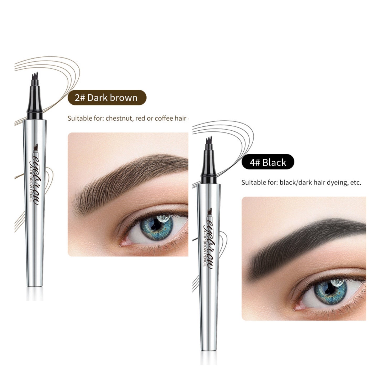🔥Kjøp 1 få 1 gratis🔥3D vanntett Microblading Eyebrow Pen 4 Fork Tip Tattoo Pencil