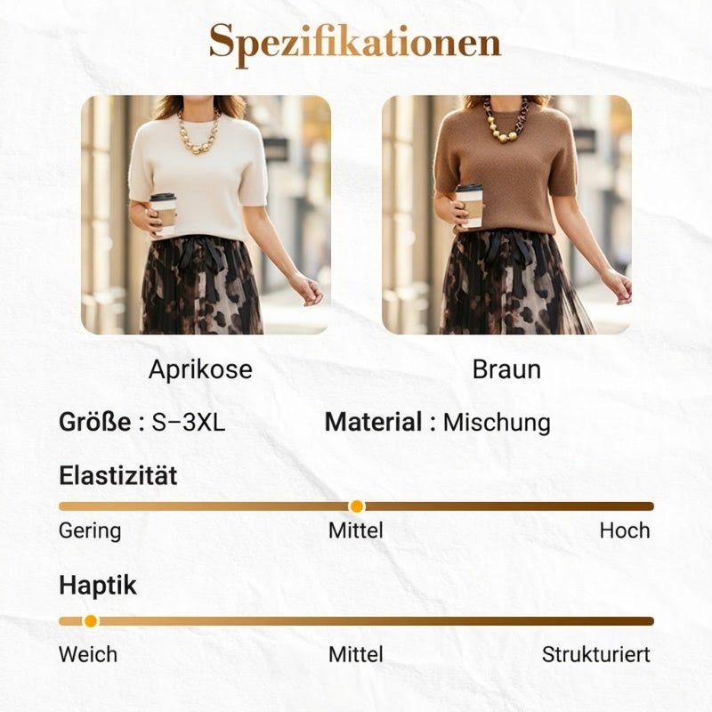 Todelt sett for kvinner bestående av genser og flagrende skjørt med leopardtrykk