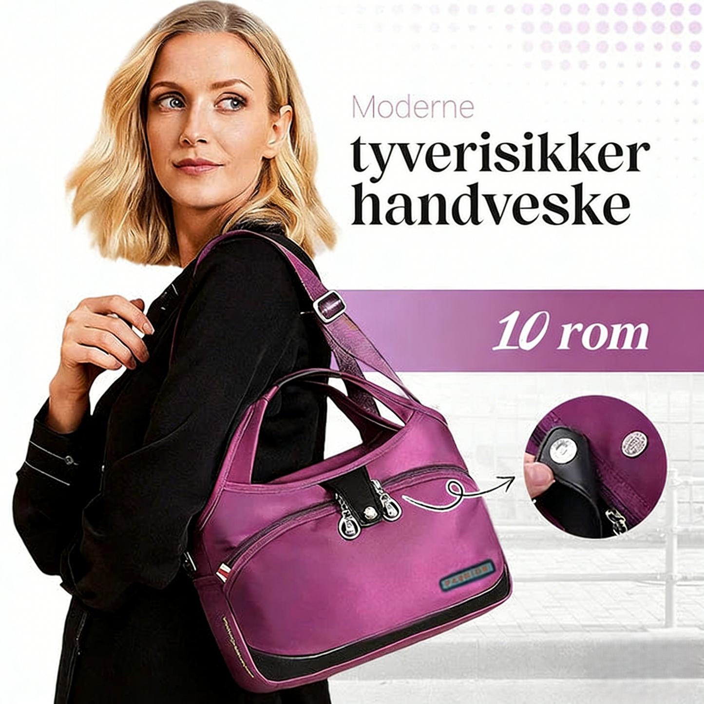 🔥Siste dag: 48% rabatt! ⏰👜Motehåndveske med tyverisikring🎁