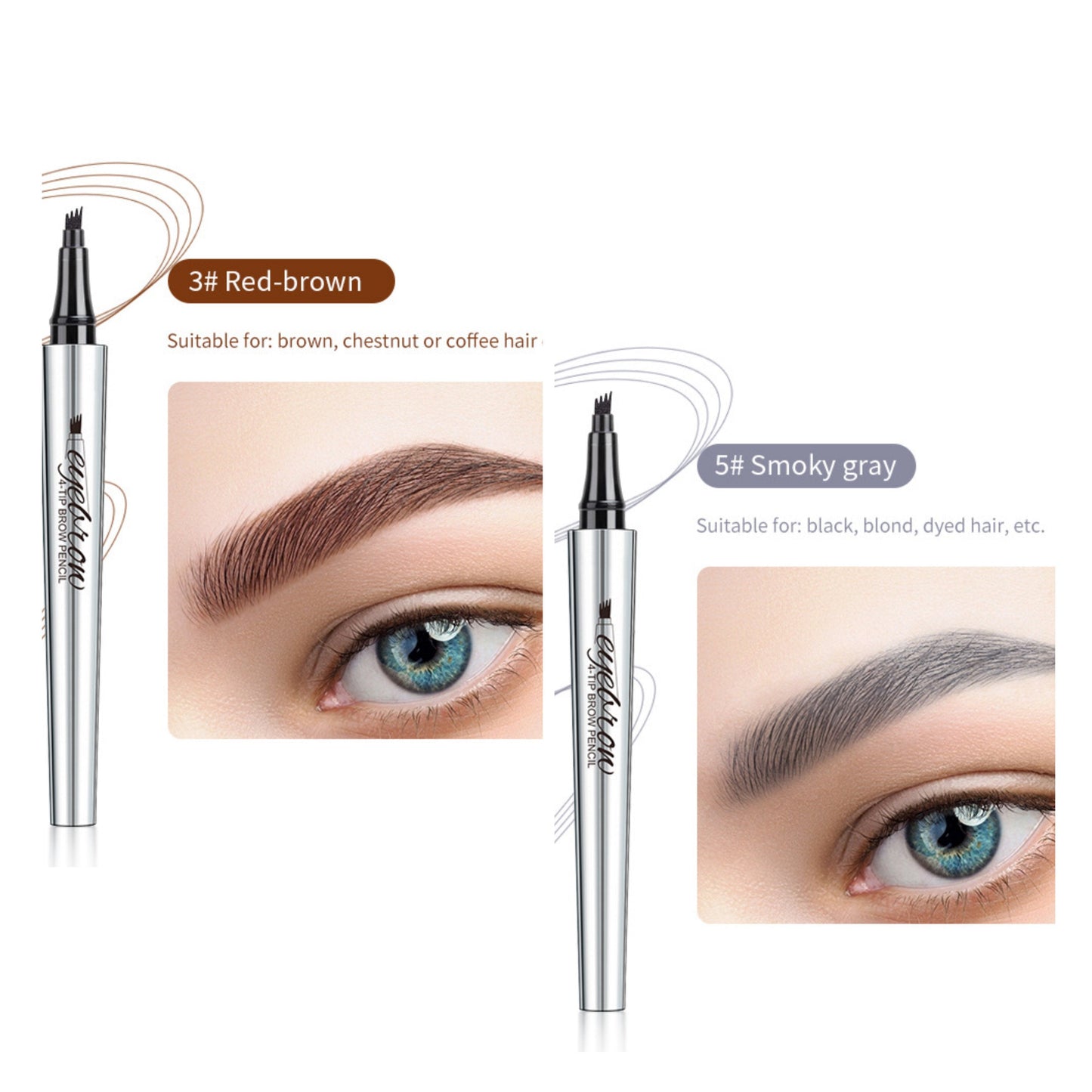 🔥Kjøp 1 få 1 gratis🔥3D vanntett Microblading Eyebrow Pen 4 Fork Tip Tattoo Pencil