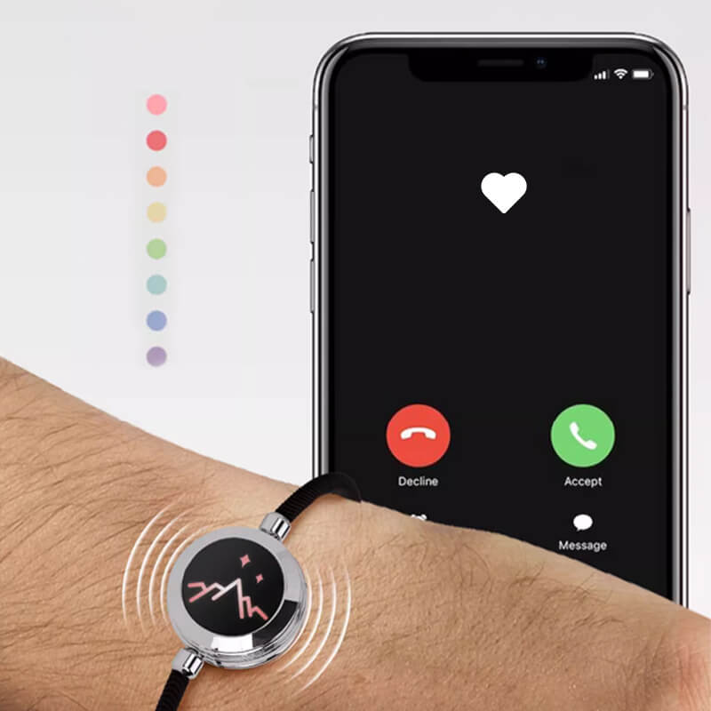 🎁💖 2 stk:  intelligente sensorarmenbånd for elskere – Kjærlighetsvibrasjon & Lysblink