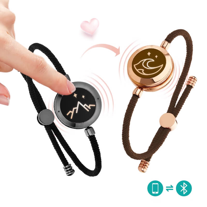 🎁💖 2 stk:  intelligente sensorarmenbånd for elskere – Kjærlighetsvibrasjon & Lysblink