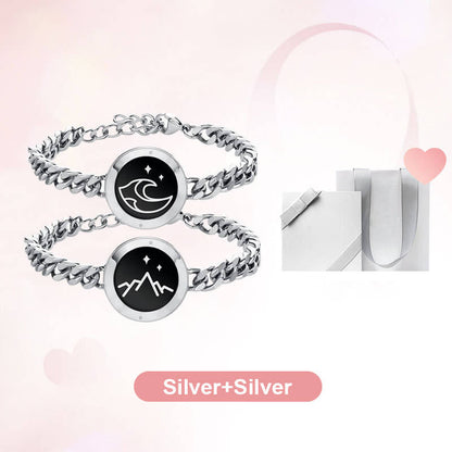 🎁💖 2 stk:  intelligente sensorarmenbånd for elskere – Kjærlighetsvibrasjon & Lysblink