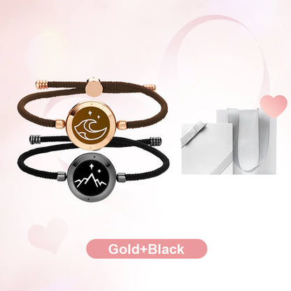 🎁💖 2 stk:  intelligente sensorarmenbånd for elskere – Kjærlighetsvibrasjon & Lysblink