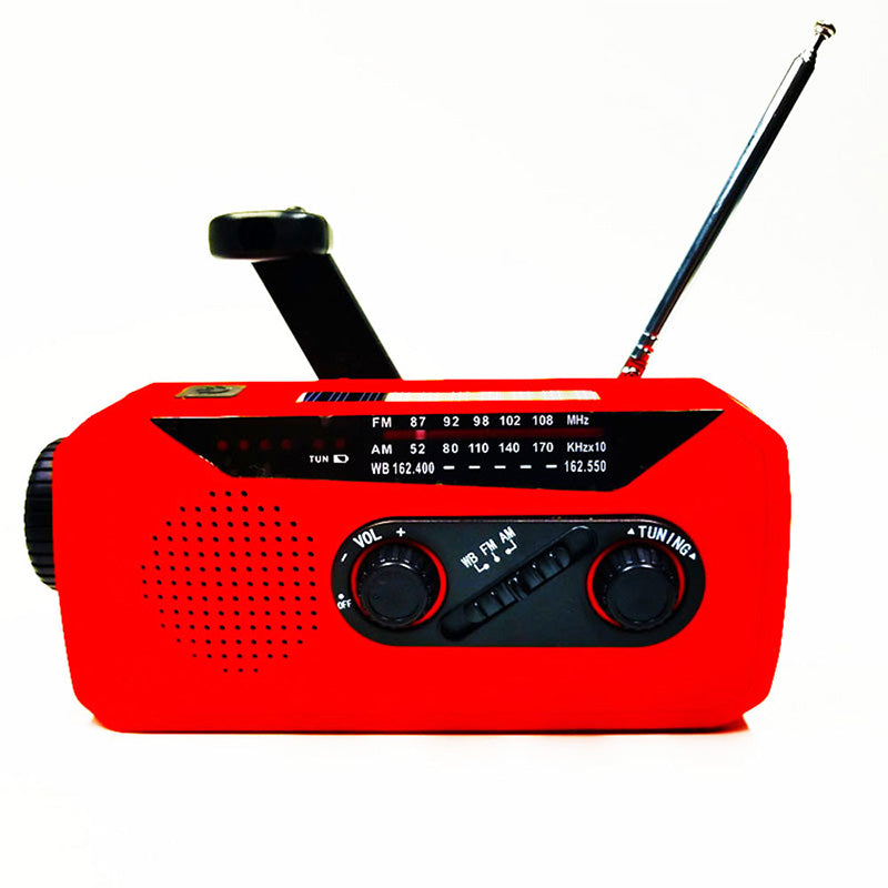 🔥48 % RABATT!📻Solcelledrevet håndsveiv værradio✨