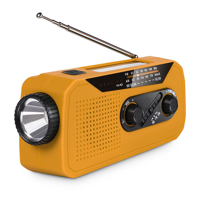 🔥48 % RABATT!📻Solcelledrevet håndsveiv værradio✨