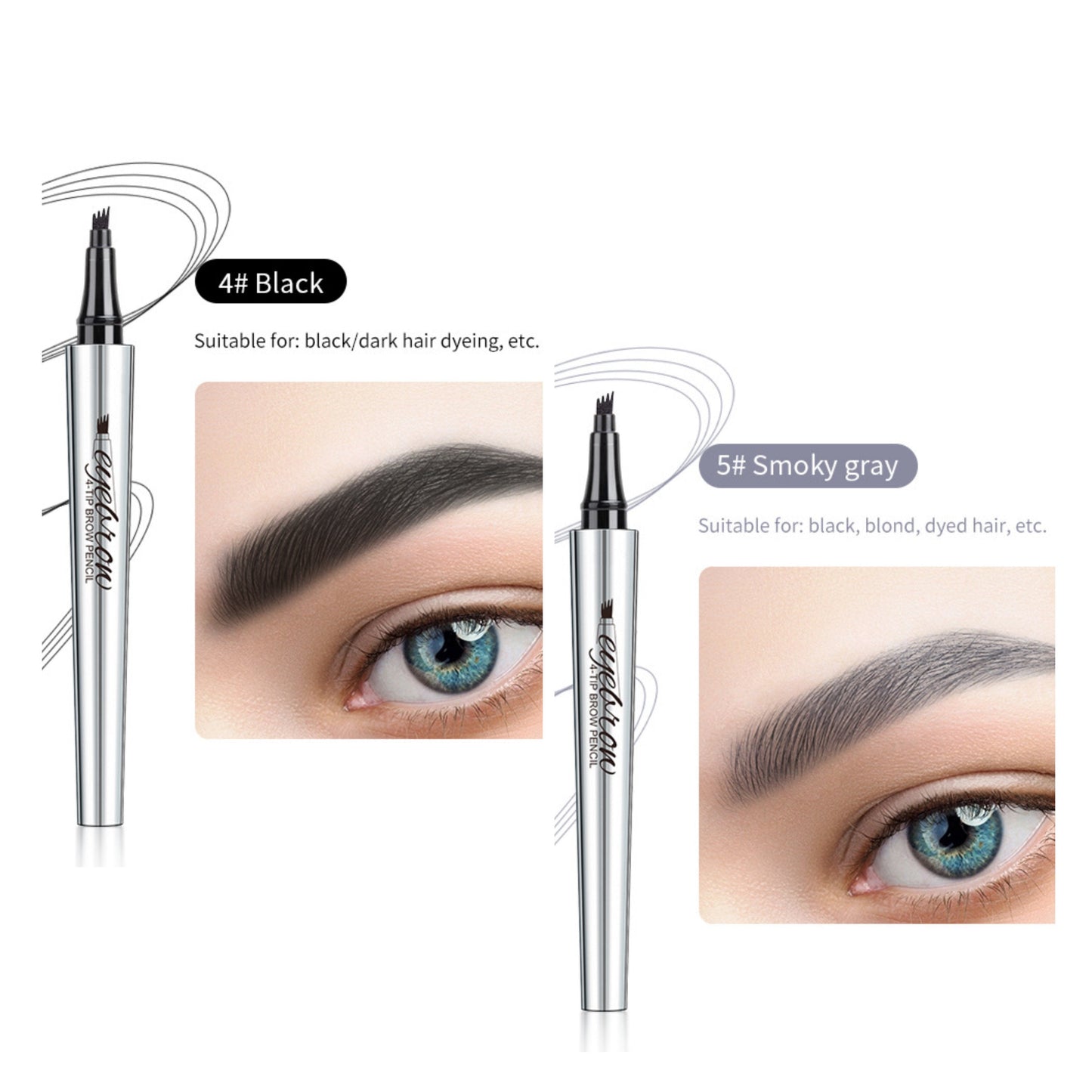 🔥Kjøp 1 få 1 gratis🔥3D vanntett Microblading Eyebrow Pen 4 Fork Tip Tattoo Pencil