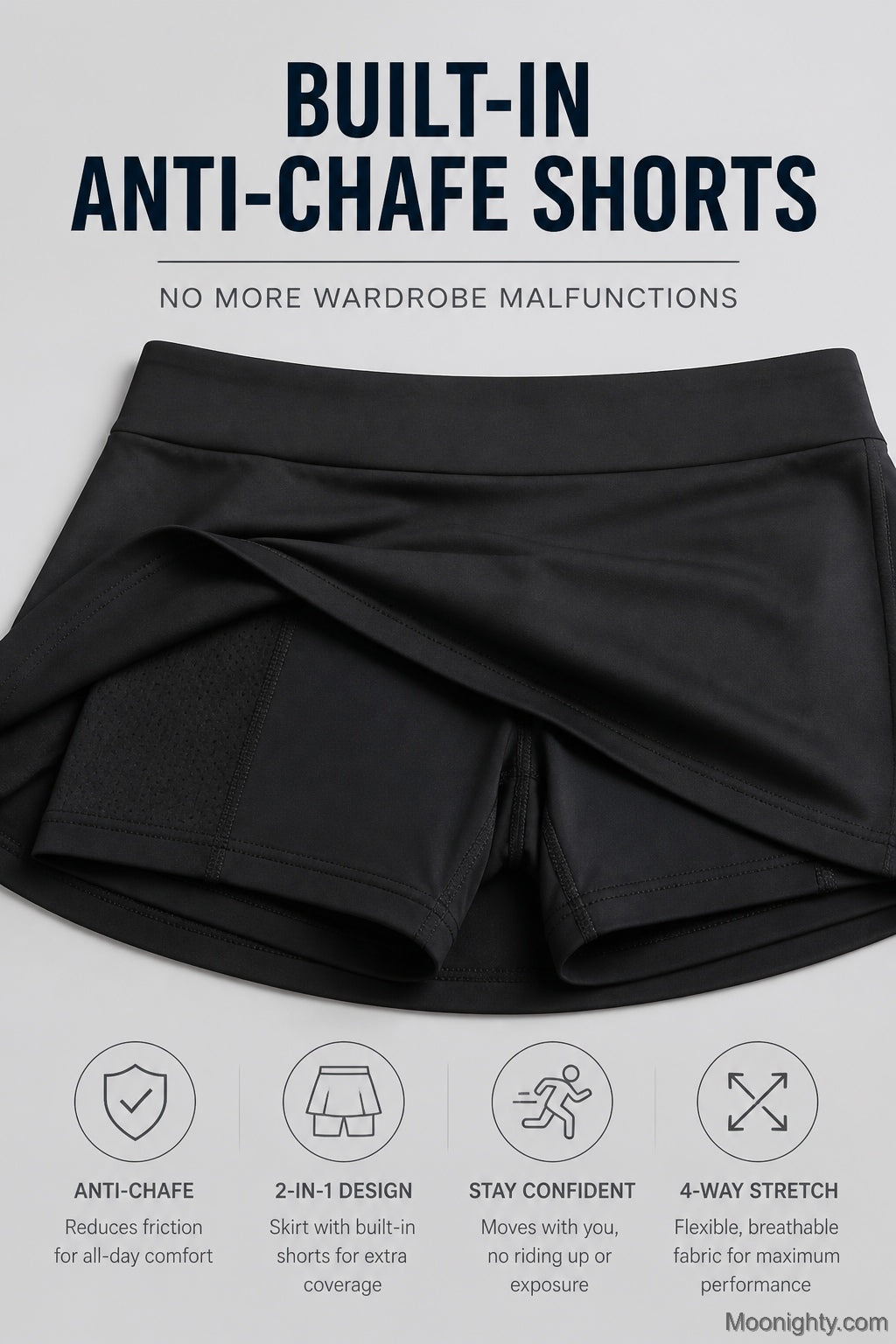 🌟🎁Anti-gnaging Active Skort – Supermyk og komfortabel🔥