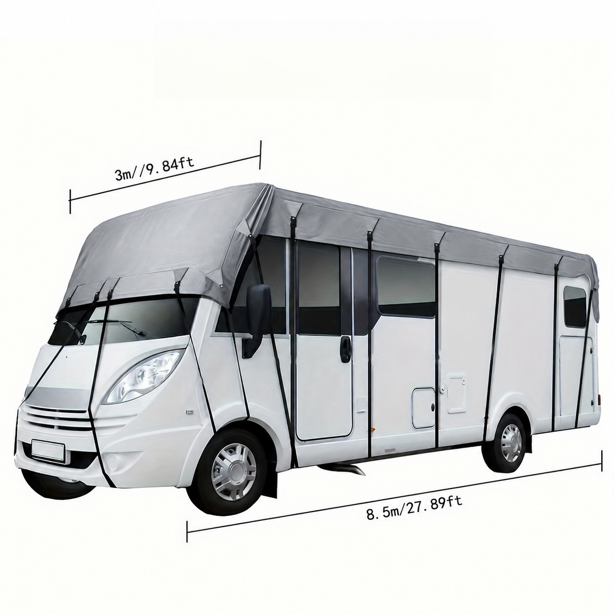 🎃Halloween-tilbud 50 % RABATT!🚐Taktrekk til campingvogn og bobil – 210D Oxford med sikre, justerbare stropper