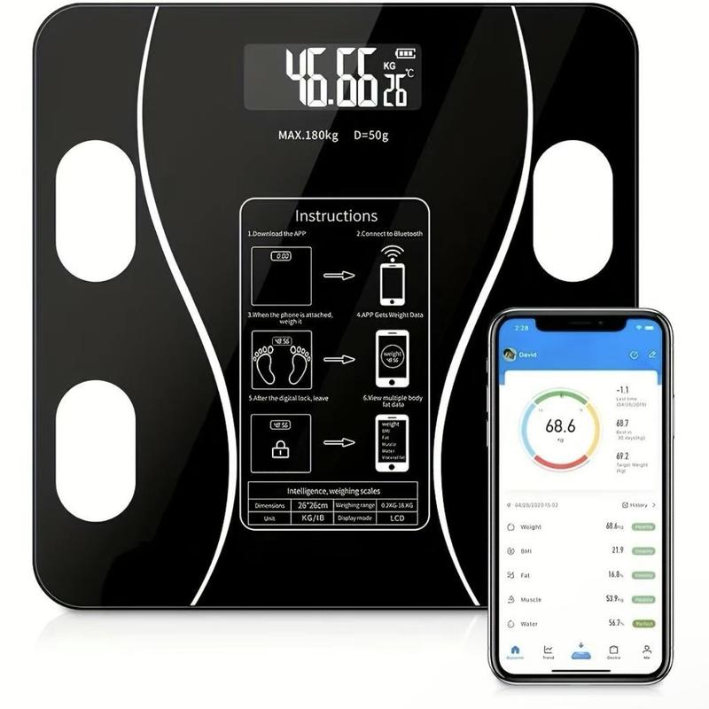 ⏳SISTE DAGS SALG 48% RABATT🔥Smart BMI digital trådløs vekt med LCD-skjerm