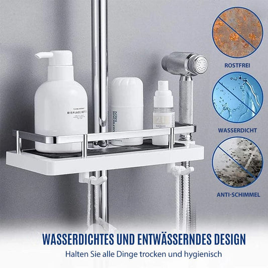 🚿 Kjøp 2 få 1 gratis – Oppbevaringsholder for dusjstang | Ingen boring nødvendig, plassbesparende og holder badet ryddig ✨