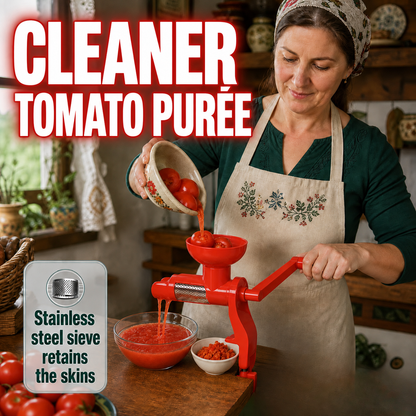 ❄️Summerfresh 48% rabatt!🍅Manuell grønnsaks- og fruktsil med filter i rustfritt stål – For puré, saus, passata, babymat og fruktpuré