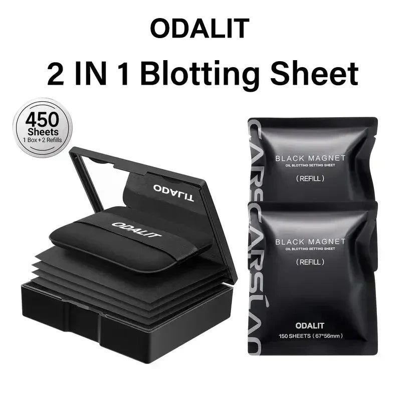 ⏰Kjøp 1 få 1 gratis💝Svart magnetisk oljeblottingark med pulver som holder oljen frisk 2-i-1-blottingark