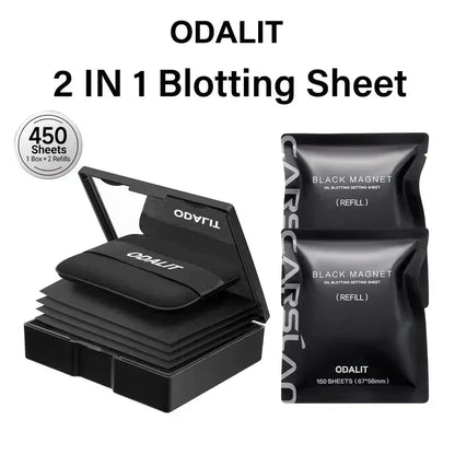 ⏰Kjøp 1 få 1 gratis💝Svart magnetisk oljeblottingark med pulver som holder oljen frisk 2-i-1-blottingark