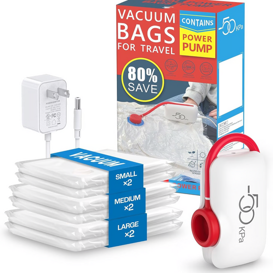 ⏳Begrenset tid 48% rabatt! ✨🔥USB elektrisk vakuumkompresjonspose ✨Et sett med 6 kompresjonsposer - Spar plass og reis lett!