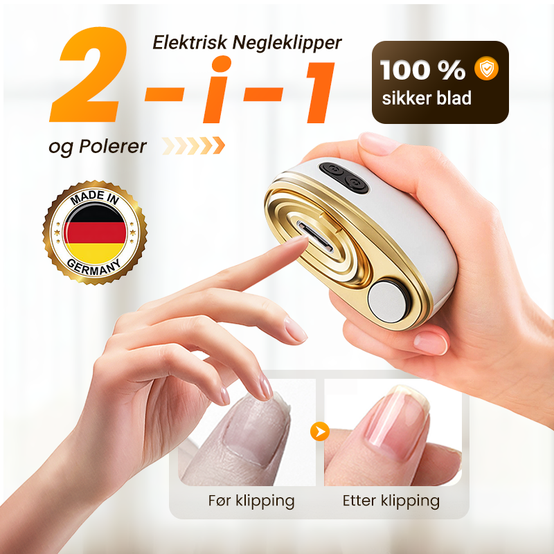 🔥 SISTE DAGS KAMPANJE - 48 % RABATT 🔥💅2-i-1 elektrisk negleklipper og poleringsapparat