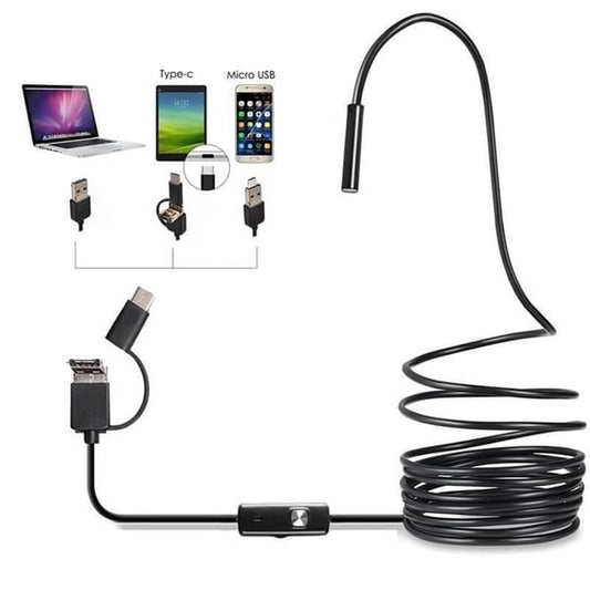 🔍 48 % RABATT! ✨ 3-I-1 ENDOSKOP - 2,0 MP HD med 6 LED-lys, IP67 vanntett, kompatibel med smarttelefoner for hjemmeinspeksjon og gjør-det-selv-prosjekter 📱🛠️