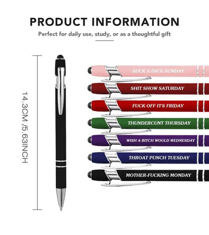 🔥Siste dags kampanje 48 % RABATT💝Morsomme stresslindrende sitater i metall med kulepenner (7 deler) | 🎁Julegavebytte til kontoret