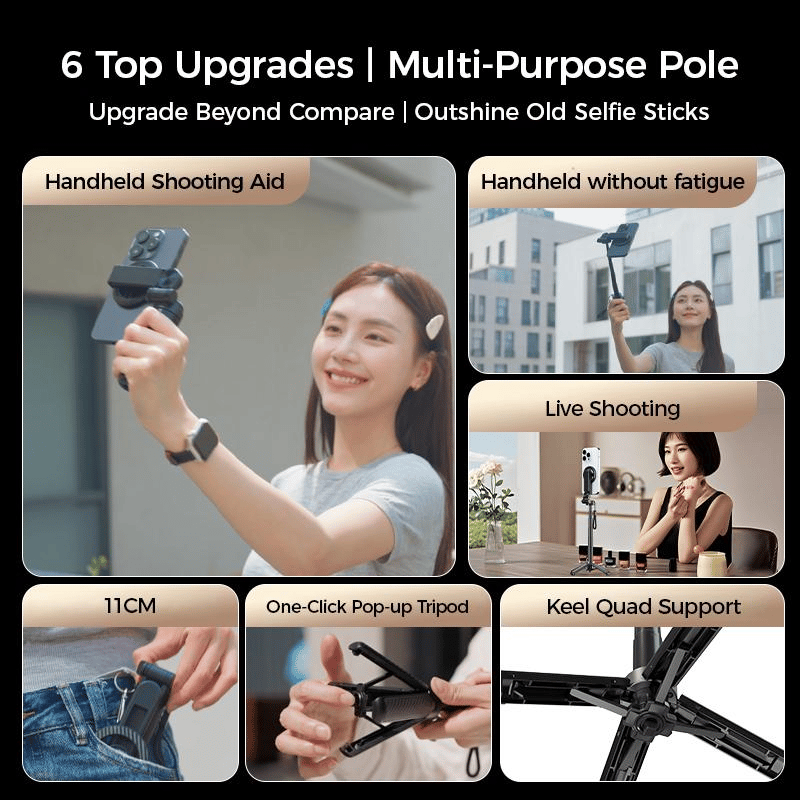 🏆 Hot sale 48% OFF✨4-in-1 Multifunksjonell magnetisk selfiestang med 360° rotasjon
