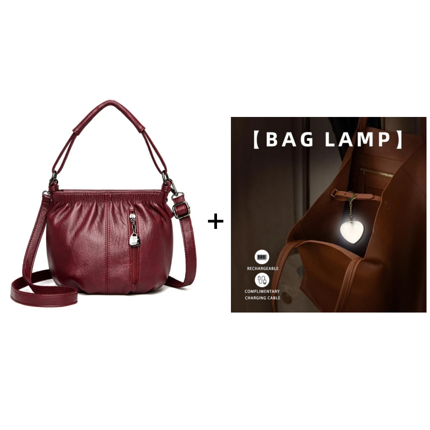 🔥Avslappet plissert bøtteveske i mykt skinn med skulderrem