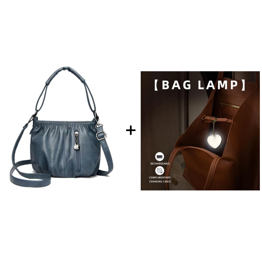 🔥Avslappet plissert bøtteveske i mykt skinn med skulderrem