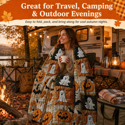 ⏳SISTE DAGS SALG 50%🎃Halloween Patchwork Flanellteppe