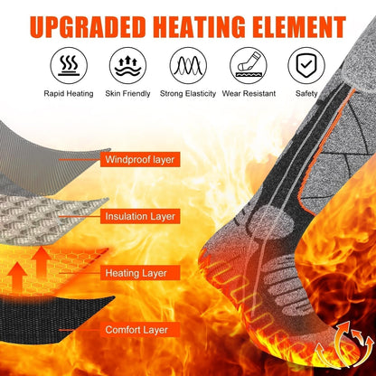 🥳2026 VARMT SALG🥳💞50 000+ SOLGT! 🔥🧦 50 % RABATT! Oppladbare varmesokker – karbonfiber med rask oppvarming, 6000 mAh batteri i opptil 9 timer. Perfekt for ski, fotturer og vintervarme! 🛡️✅