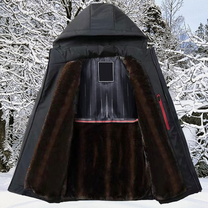 ❄️Vinterspecialerbjudanden❄️ Termisk tykk hetteparkajakke for menn ✨